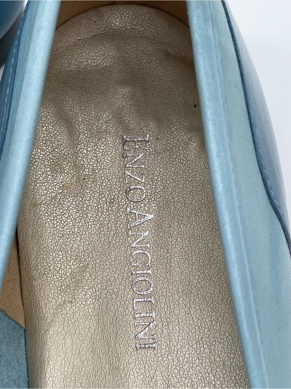 Vintage Enzo Angiolini Liberty Two-Tone Blue Leather Square Toe Loafers 7M